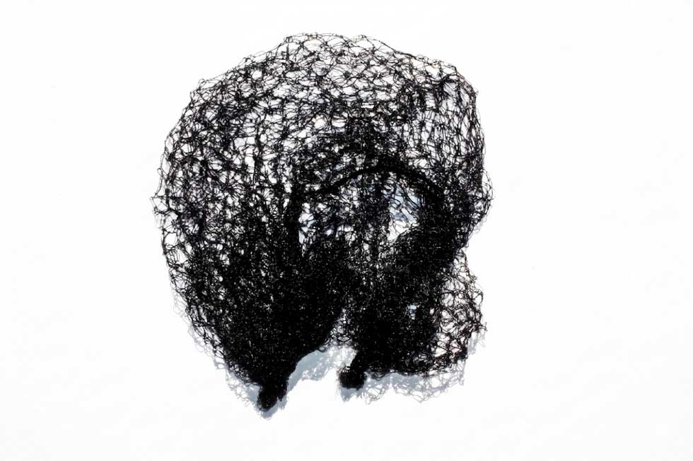 eavy-duty 55d black nylon hair net for industrial food processing